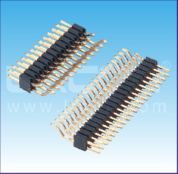 0.8*1.2mm間距 雙排針 臥式 貼片 塑高1.40mm/0.8*1.2mm Pin Header Dual Row Right Angle SMT H=1.40mm