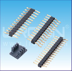 2.0mm間距 單排針 臥式 貼片 塑高2.00mm/2.0mm Pin Header Single Row Right Angle SMT H=2.00mm