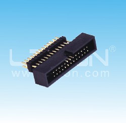 1.27mm間距 簡(jiǎn)牛 180度 加塑膠 塑高=5.7mm 配排母 / 1.27mm Pitch Box Header Straight Two Layer H=5.7mm