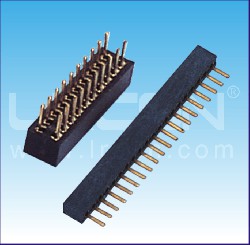 1.0mm間距 雙排母 180度 U型 塑高2.10mm / 1.0mm Pitch Female Header Dual Row Straight
