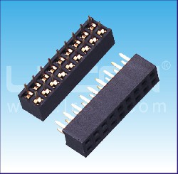 1.27mm間距 雙排母 U型 180度 塑高=2.1mm / 1.27mm Pitch Female Header Dual Row Straight