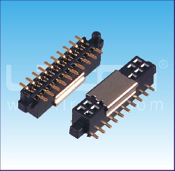 1.27mm間距 雙排母 貼片 帶外柱 U型 塑高=2.10mm/1.27mm Pitch Female Header Dual Row SMT With Peg