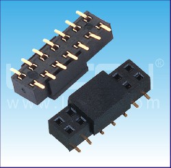2.54mm間距 雙排母 貼片  U型 塑高=3.55mm / 2.54mm Pitch Female Header Dual Row SMT  U Type H=3.55mm