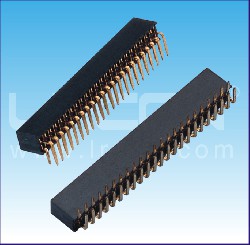 1.27mm間距 雙排母 90度 U型  塑高=4.3 /  1.27mm Pitch Female Header Dual Row Right Angle U Type H=4.3mm