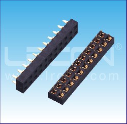 2.54mm間距 雙排母 180度  U型 塑高=3.55mm / 2.54mm Pitch Female Header Dual Row Straight U Type H=3.55mm
