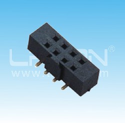2.0mm間距 雙排母 貼片 帶柱 帶凸臺(tái) U型 塑高=4.0mm