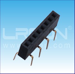 2.0mm間距 單排母 蜈蚣腳  U型 塑高=4.3mm / 2.0mm Pitch Female Header Single Row Bottom Entry U Type H=4.3mm
