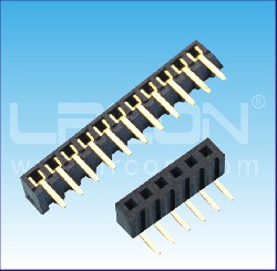 2.0mm間距 單排母 90度 U型 塑高=4.3mm / 2.0mm Pitch Female Header Single Row Right Angle U Type H=4.3mm