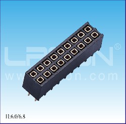 2.54mm間距 雙排母 180度  Y型 塑高=7.50mm / 2.54mm Pitch Female Header Dual Row Straight Y Type H=7.50mm
