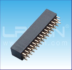 2.54mm間距 三排母 180度 Y型 塑高=8.50mm/2.54mm Pitch Female Header Triple Row Straight Y Type H=8.50