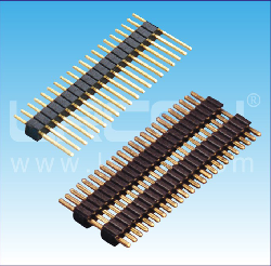1.27mm間距 單排針 雙塑 180度/1.27mm Pin Header Single Row Two Layer Straight