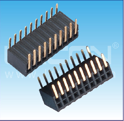 1.27mm間距 雙排母 側(cè)插90度 / 1.27mm Pitch Female Header Dual Row Side Entry