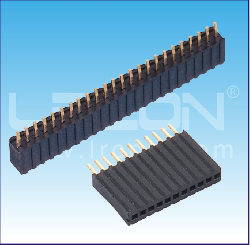 1.27mm間距 單排母 180度 Y型 塑高=8.5mm / 1.27mm Pitch Female Header Dual Row Straight Y Type H=8.5