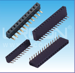 2.54mm間距 單排母 90度 U型  塑高=5.00mm / 2.54mm Pitch Female Header Single Row Right Angle  U Type H=5.00m