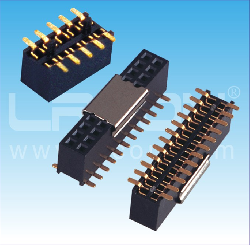 2.0mm間距 雙排母 貼片 帶柱 U型 塑高=2.80mm / 2.0mm Pitch Female Header Dual Row SMT With Peg  U Type H=2.80mm
