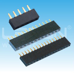 2.54mm間距 單排母 180度 U型 塑高=8.50mm / 2.54mm Pitch Female Header Single Row Straight U Type H=8.50mm